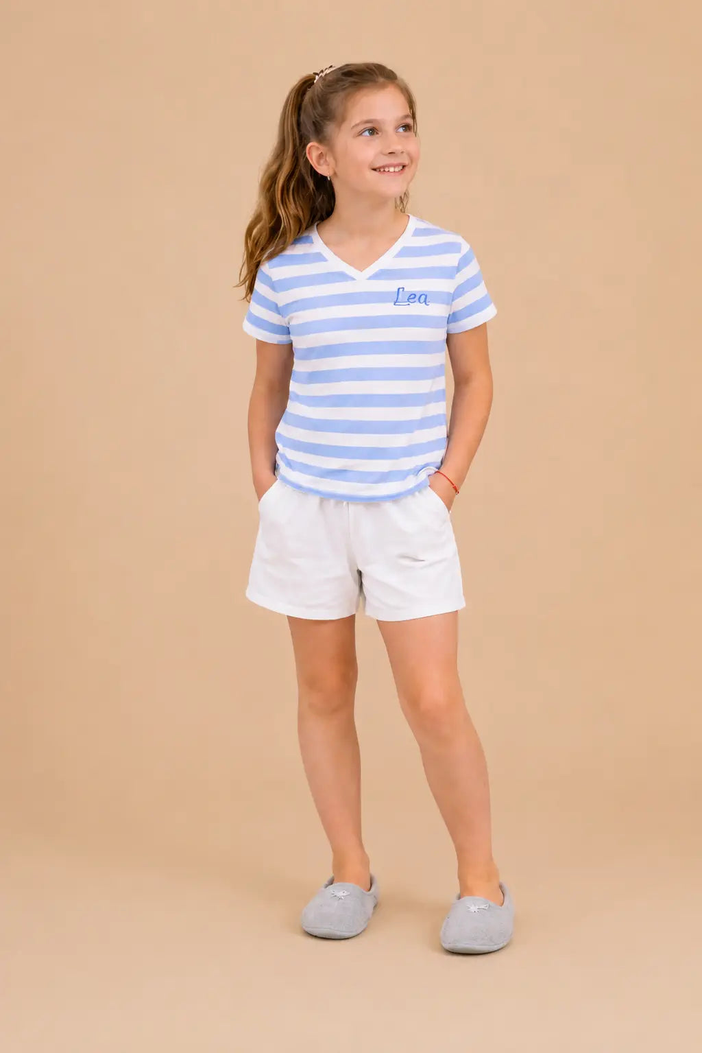 Pyjama fille - ensemble horizon bleu ciel