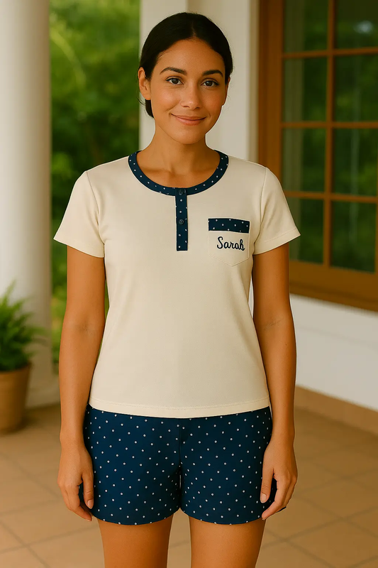 Pyjama femme ensemble bleu nuit velours LB Pyjama