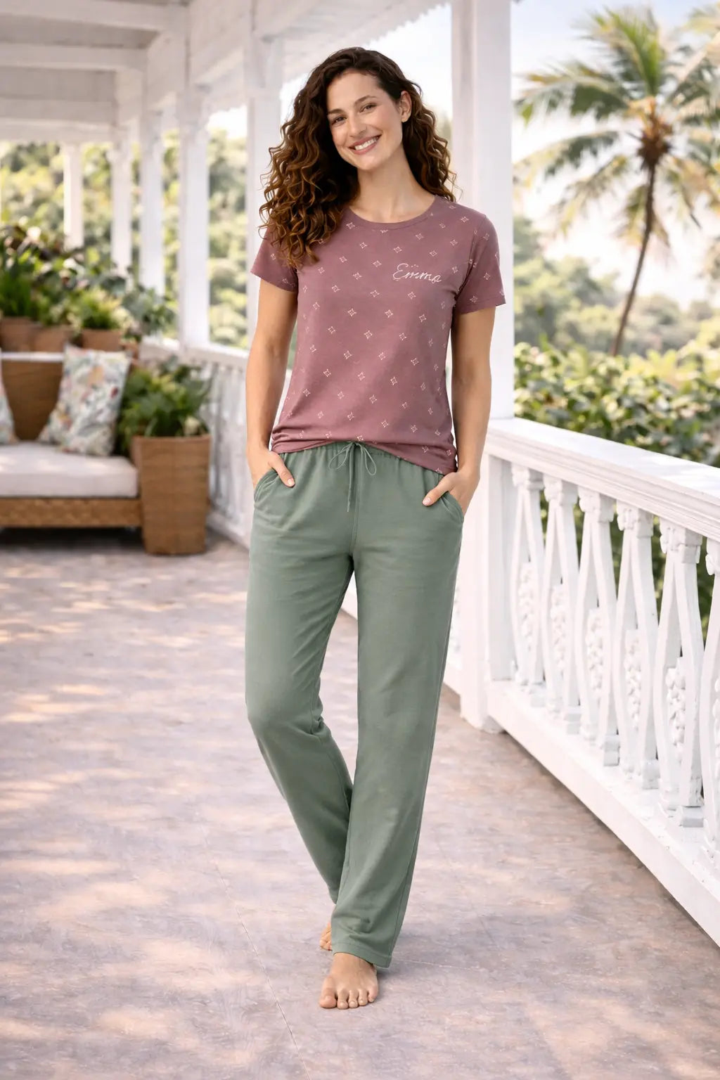 Pyjama femme - ensemble brise tropicale