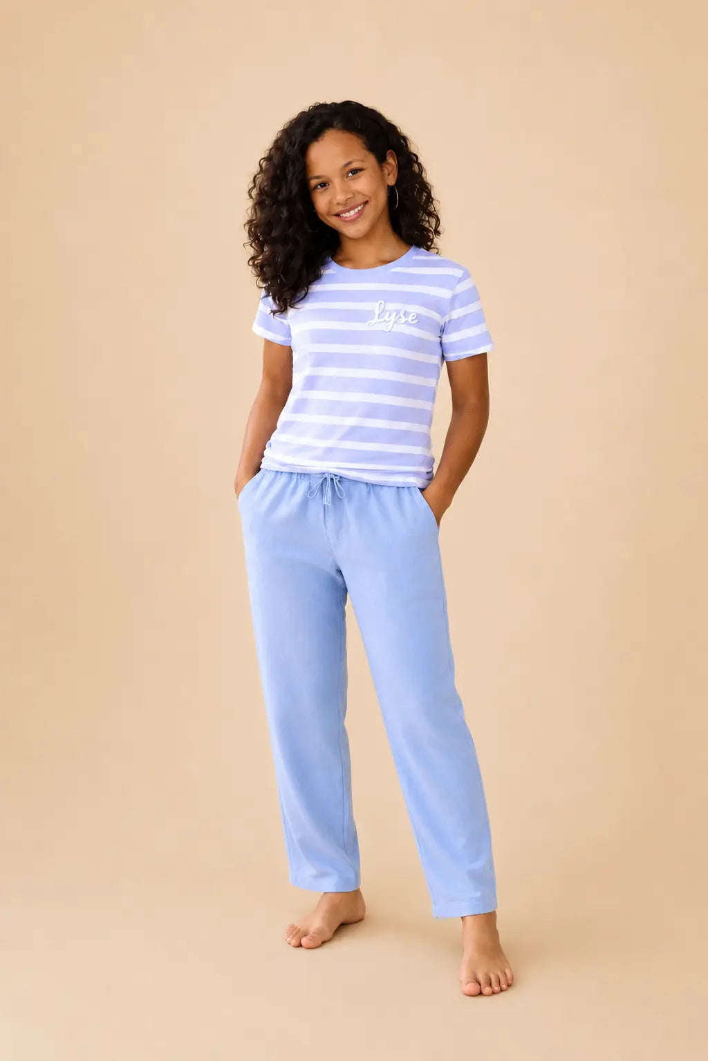 Pyjama fille-ensemble bleu sérénité