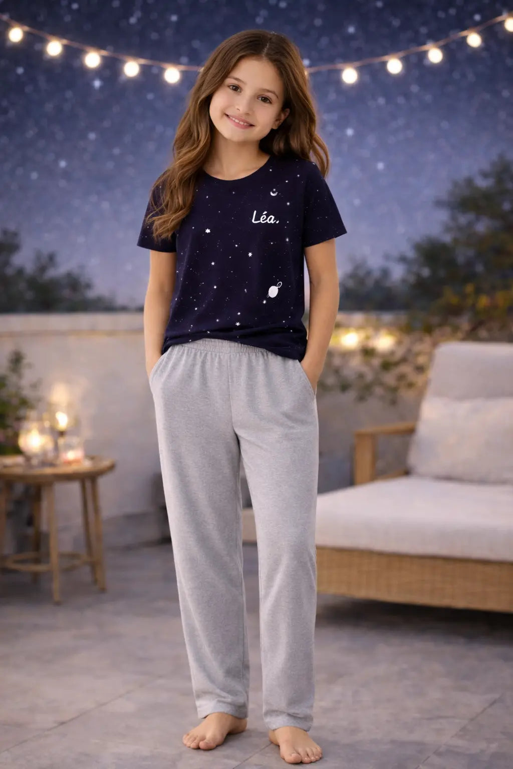 Pyjama fille - ensemble ciel profond LB Pyjama