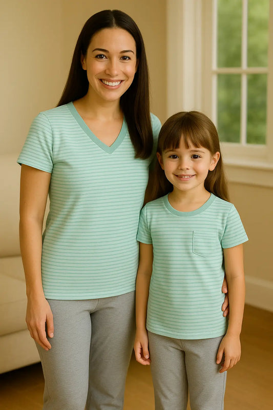 Pyjama duos mère et fille ensemble tendre connection LB Pyjama