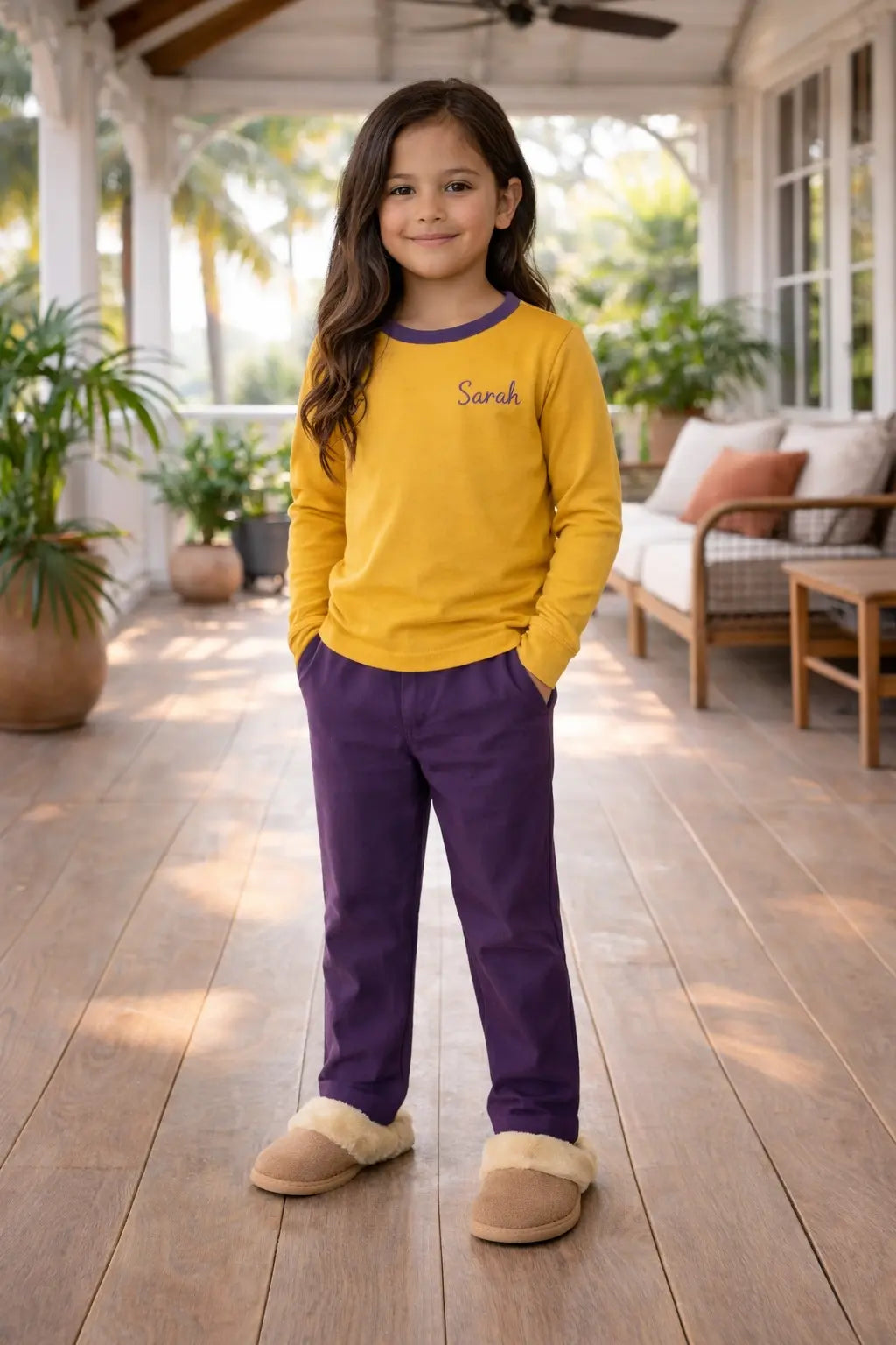 Pyjama fille ensemble lumière et lavande LB Pyjama