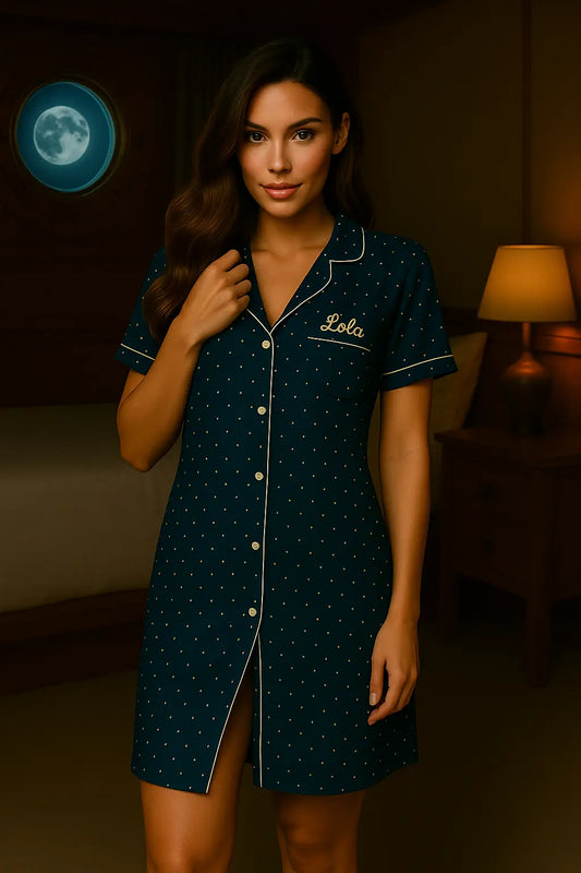 Pyjama femme ensemble chemisier nuit étoilée LB Pyjama