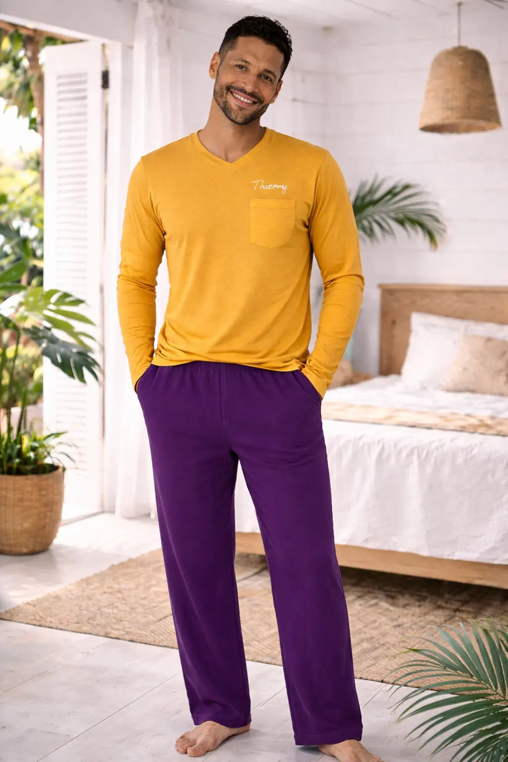 Pyjama homme ensemble lumière et lavande LB Pyjama