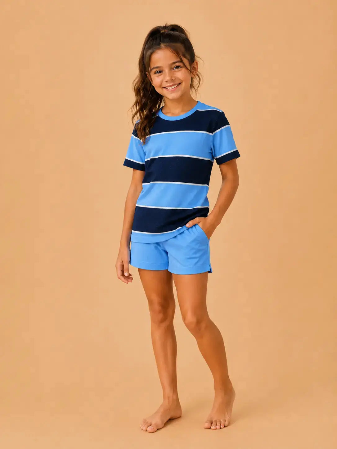 Pyjama mère-fille Évasion Marine – détail fille