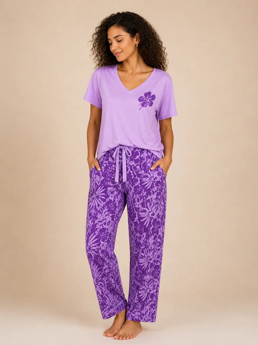 Pyjama femme - ensemble nuit d'améthyste LB Pyjama