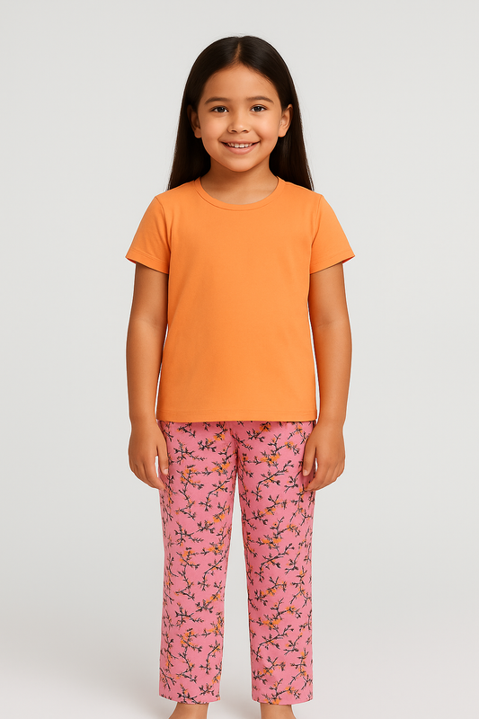 Pyjama fille ensemble rose cerisier