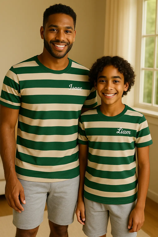 Pyjama duos père et fils ensemble jardin anglais pantalon LB Pyjama