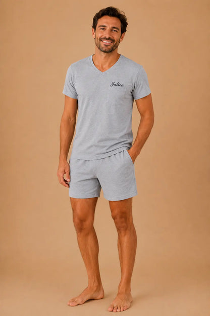 Pyjama homme - ensemble gris uni signature