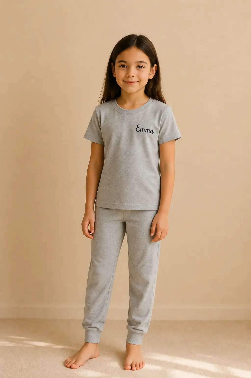Pyjama fille ensemble gris signature