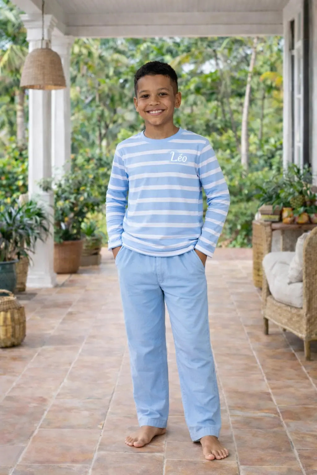 Pyjama garçon ensemble bleu sérénité LB Pyjama