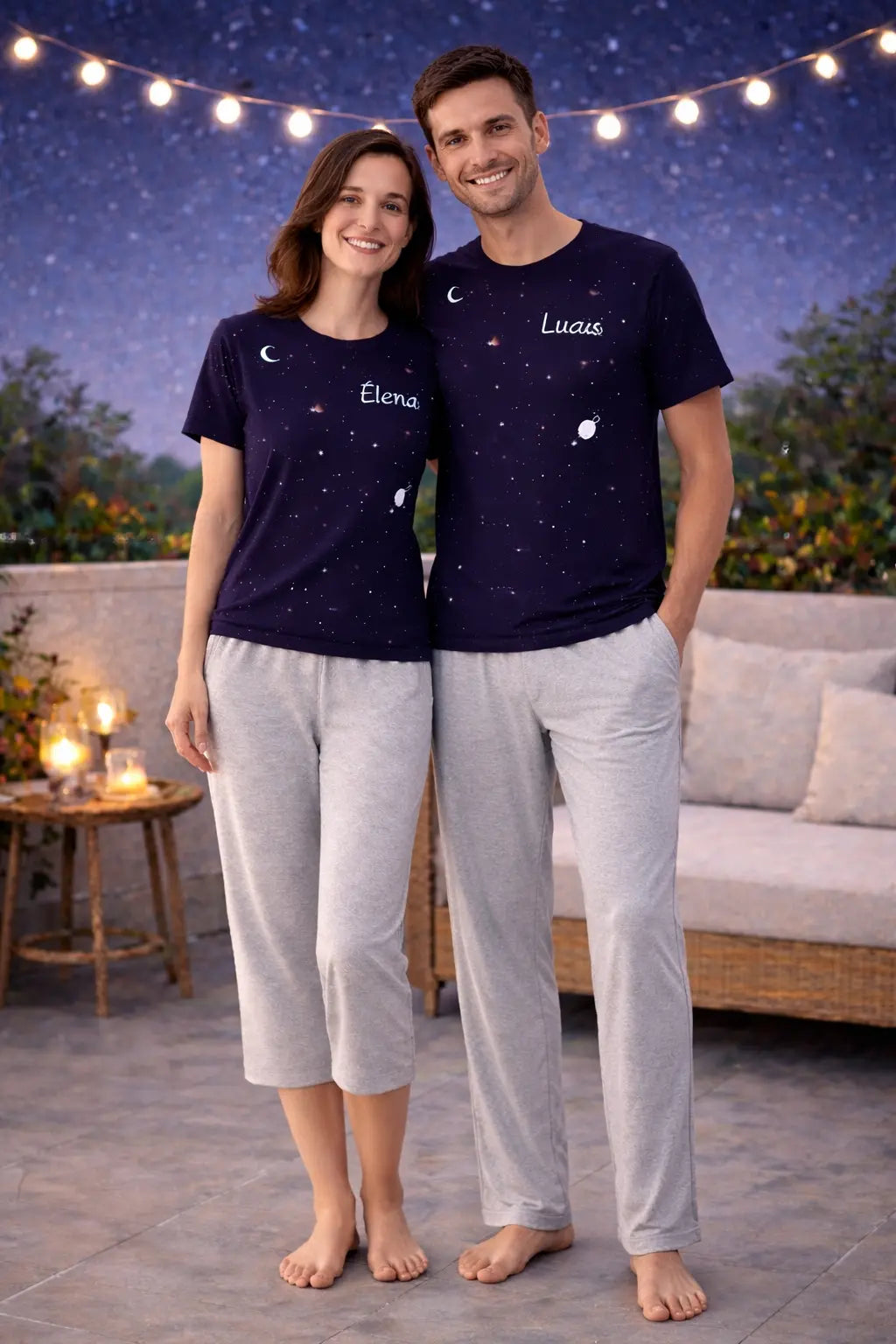 Pyjama couple - ensemble ciel profond LB Pyjama