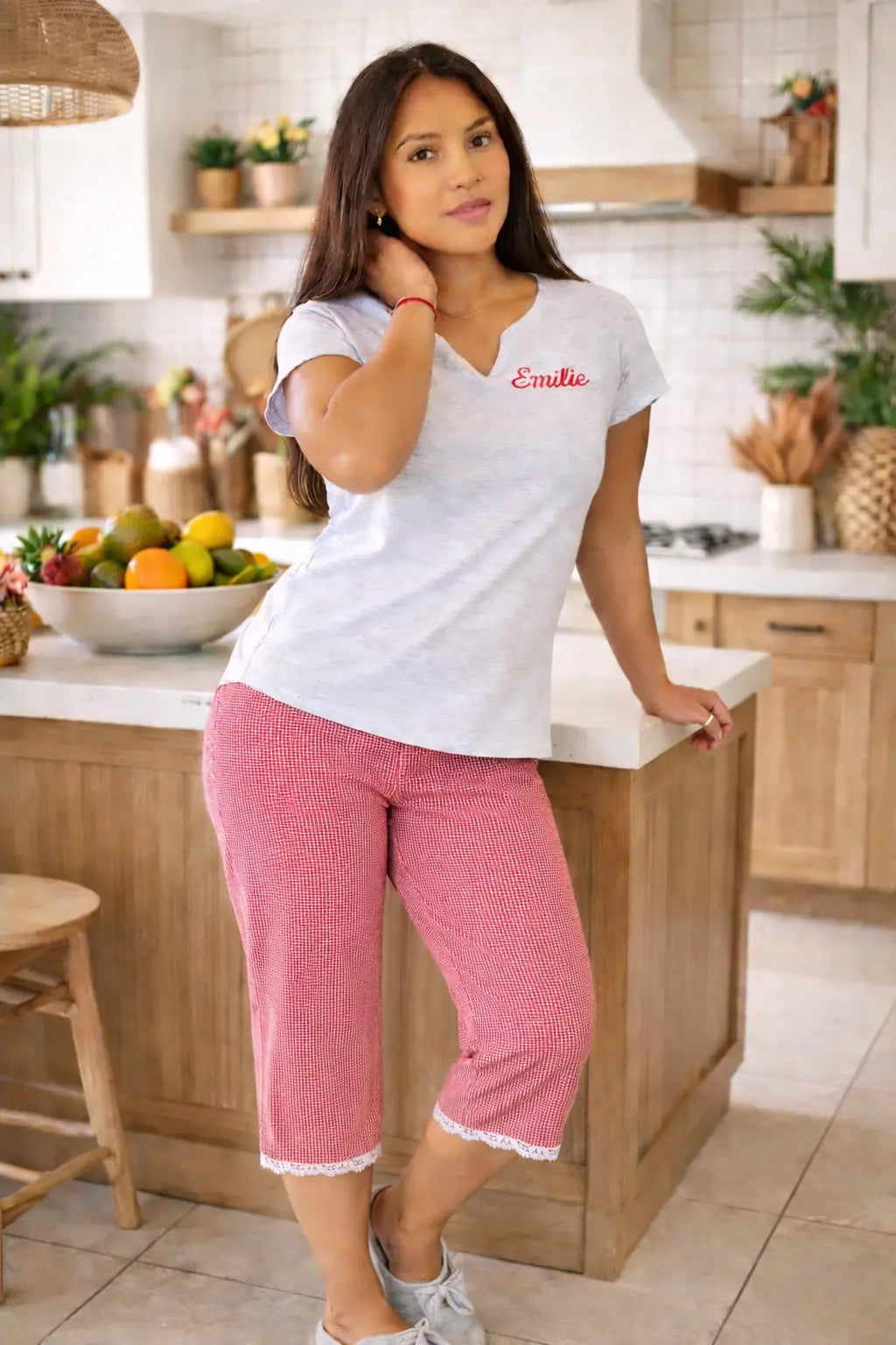 Pyjama femme - ensemble Rouge Tendresse LB Pyjama