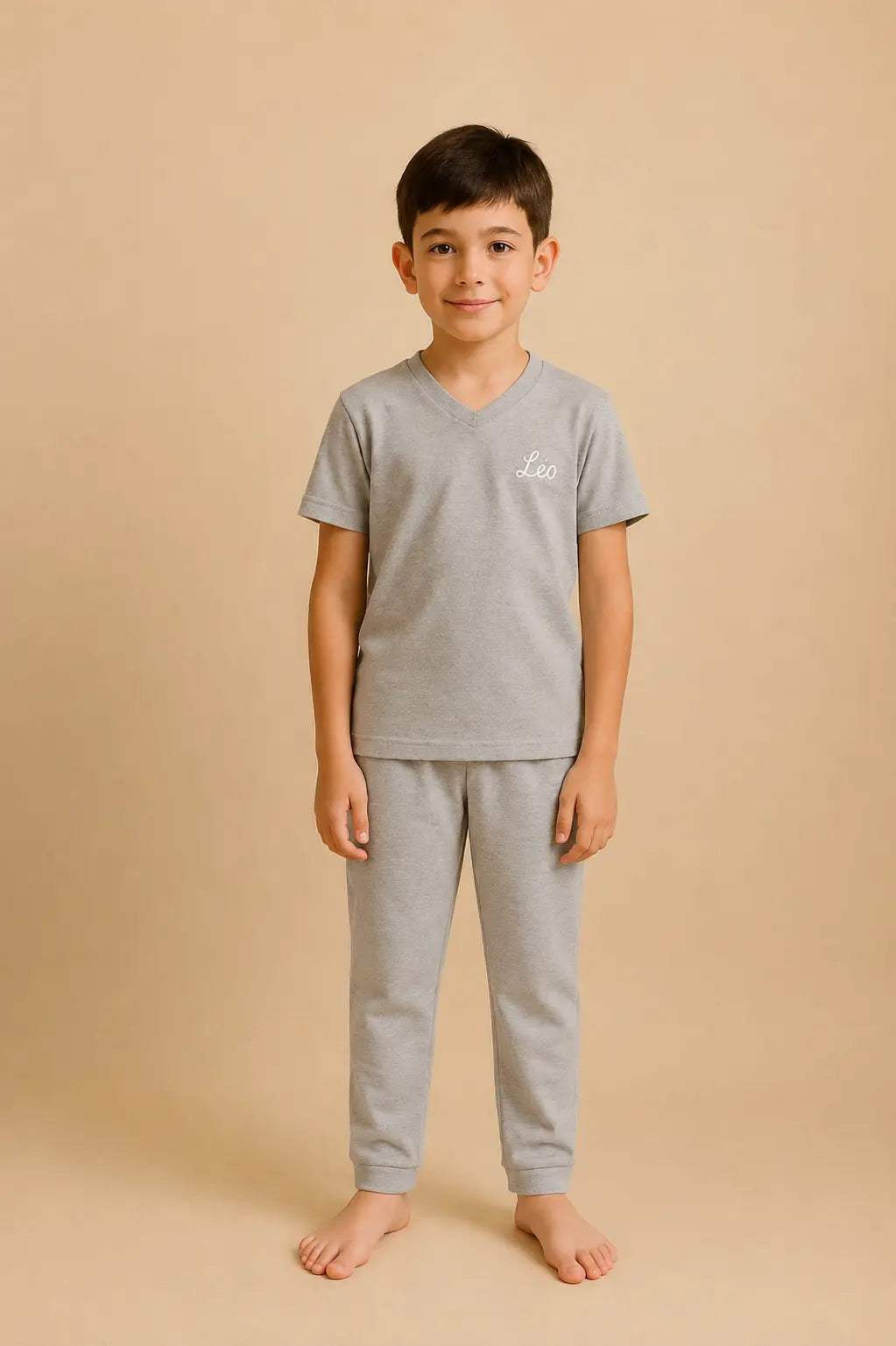 Pyjama garçon ensemble gris signature LB Pyjama