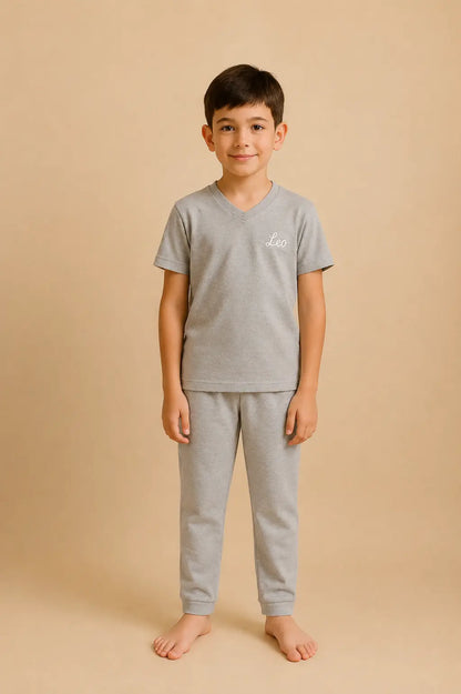 Pyjama garçon ensemble gris signature LB Pyjama