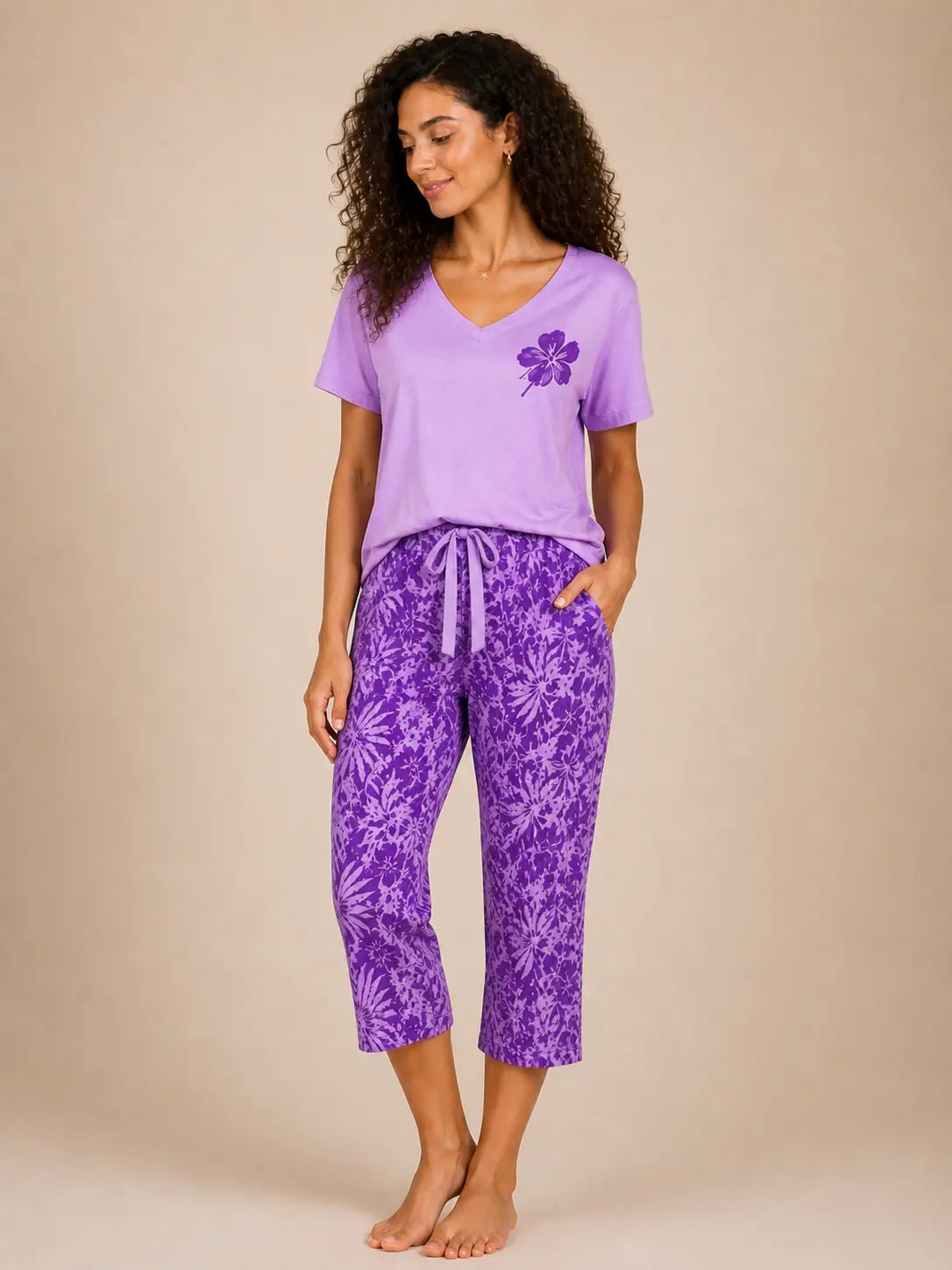 Pyjama femme - ensemble nuit d'améthyste LB Pyjama