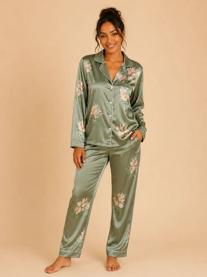 Pyjama femme - ensemble Émeraude du matin