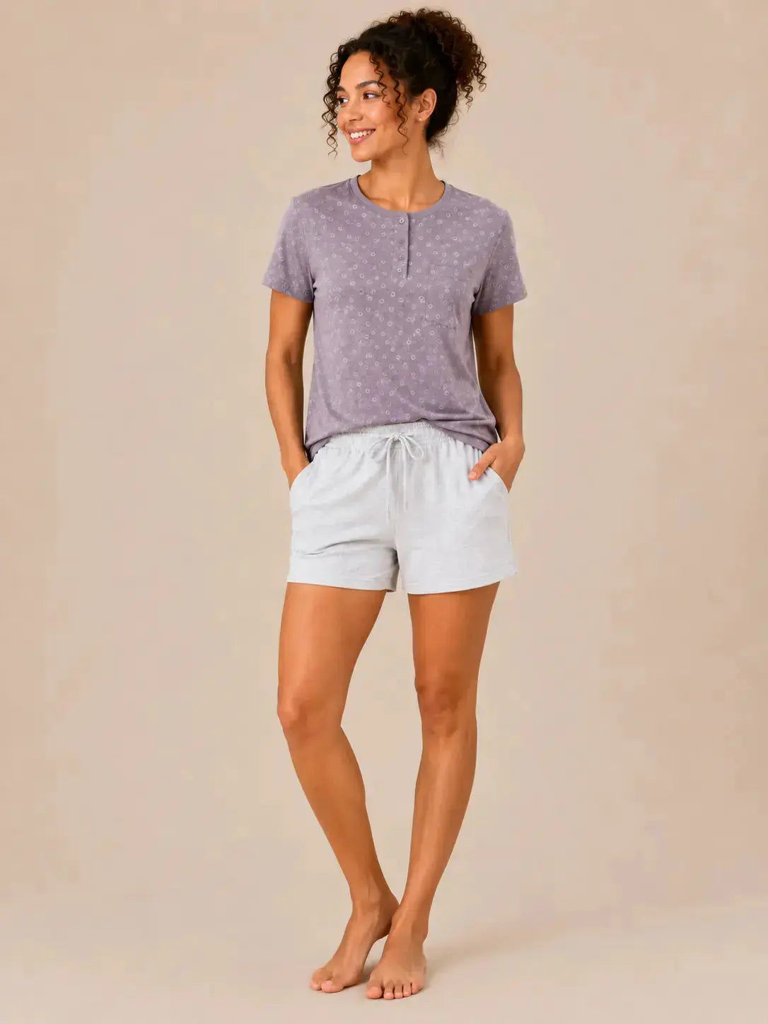Pyjama couple Dimanche Cocooning – détail femme