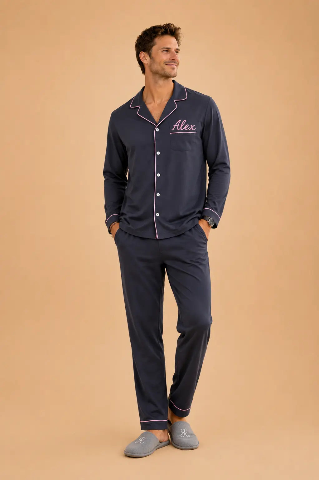 Chemisier homme - ensemble gris foncé
