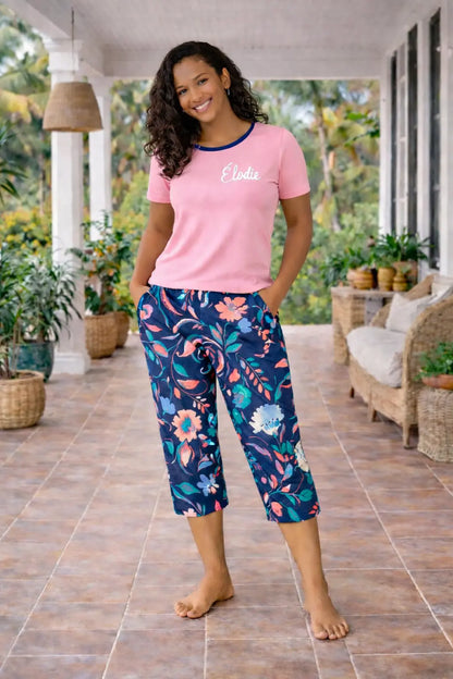 Pyjama femme - ensemble rose jardin LB Pyjama