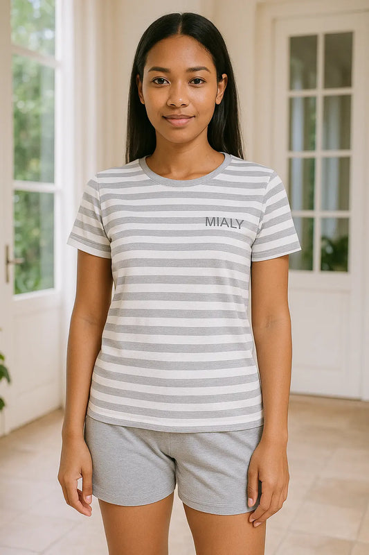 Pyjama femme ensemble gris urbain LB Pyjama