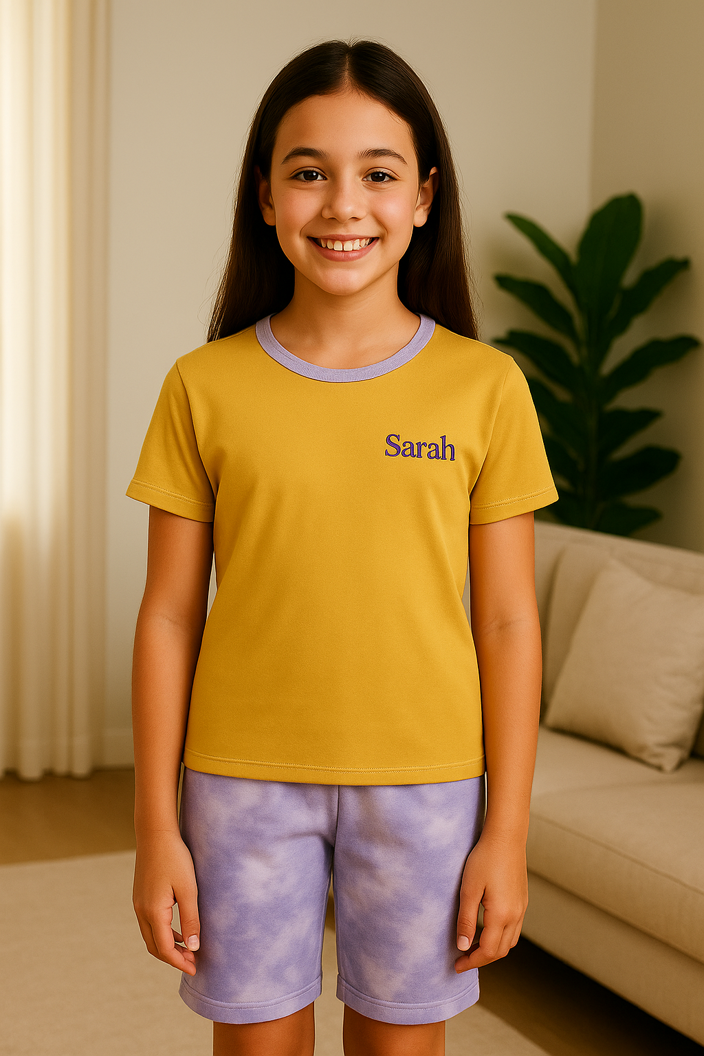 Pyjama fille ensemble lumière et lavande LB Pyjama