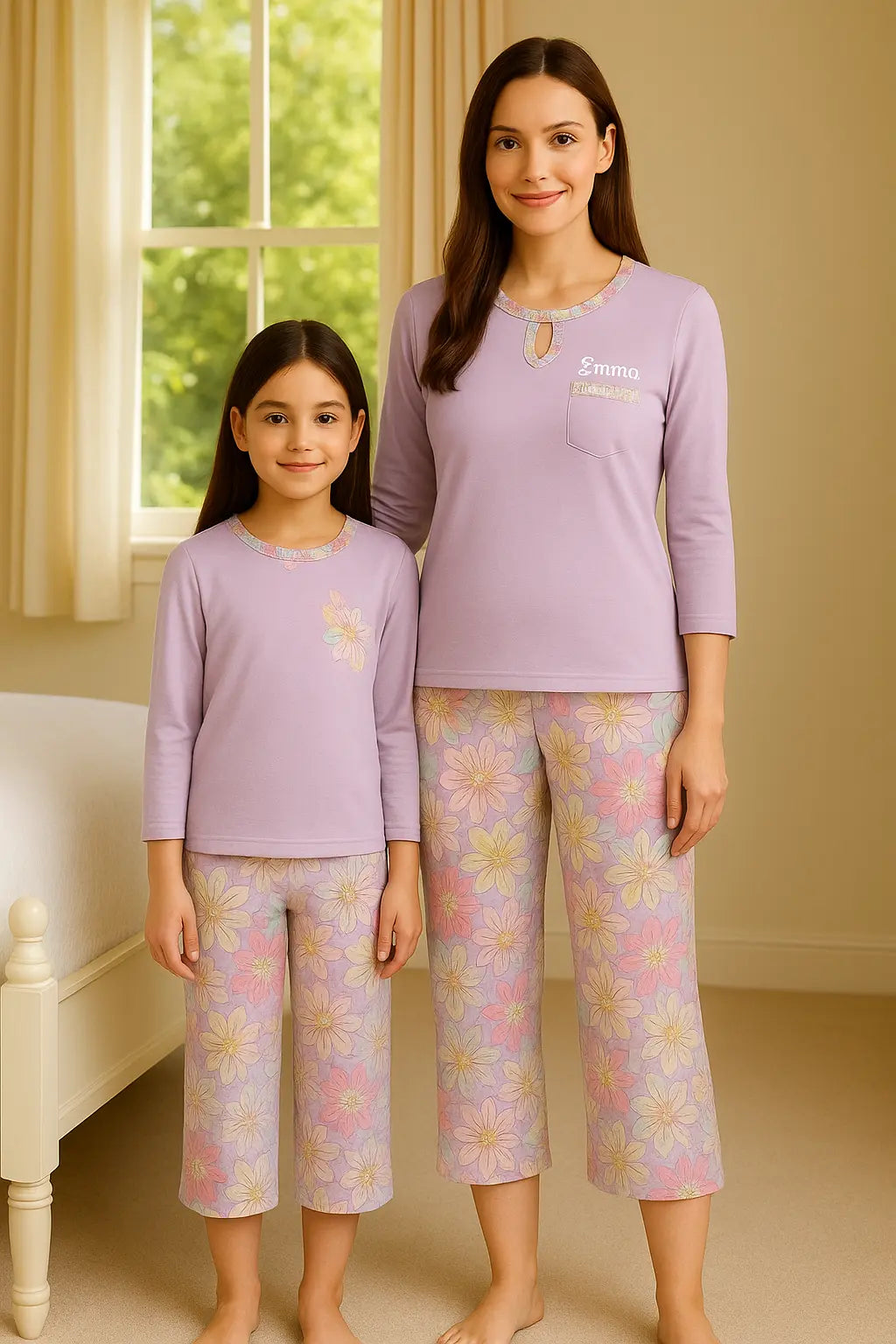 Pyjama ensemble duo violet floral d'Emma rose LB Pyjama