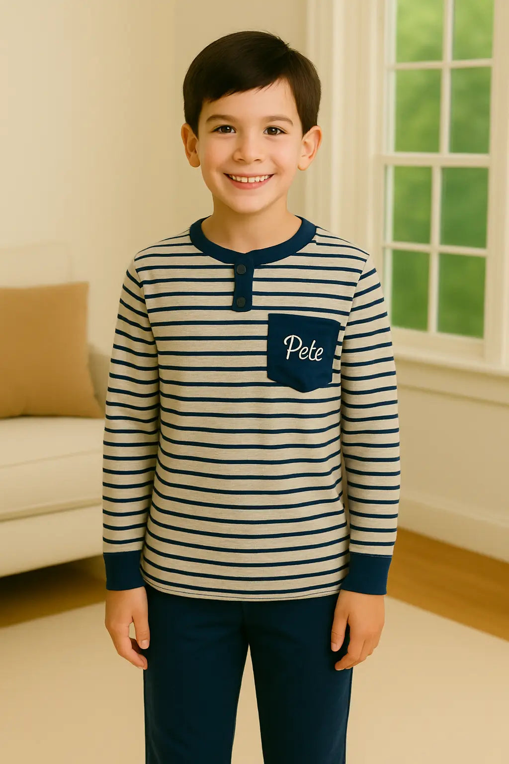 Pyjama garçon ensemble bleu réconfort LB Pyjama