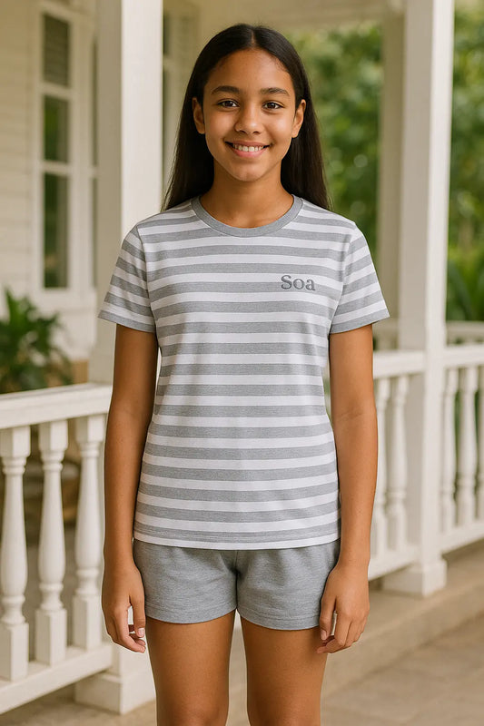Pyjama fille ensemble gris urbain LB Pyjama