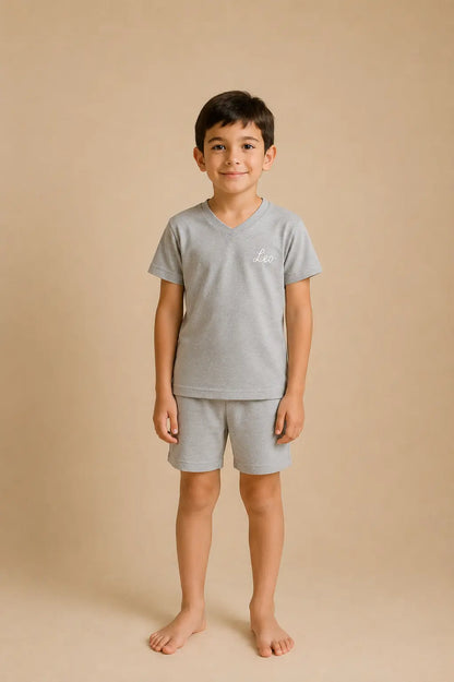 Pyjama garçon ensemble gris signature