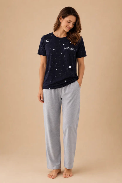 Pyjama femme - ensemble coeur profond