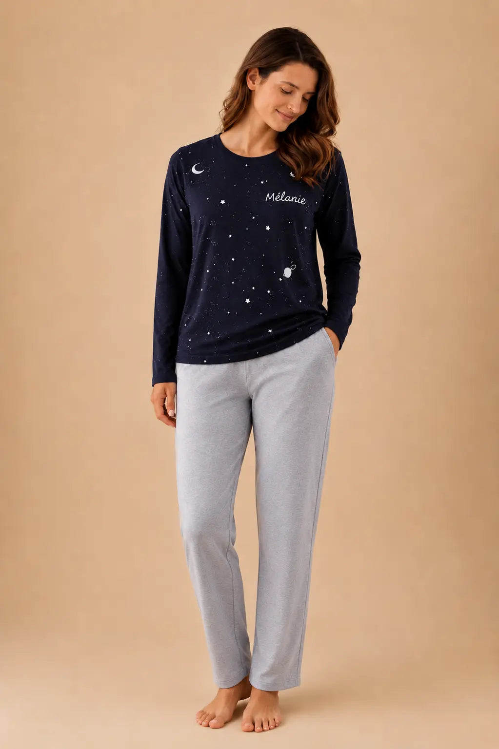 Pyjama femme - ensemble coeur profond