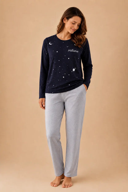 Pyjama femme - ensemble coeur profond