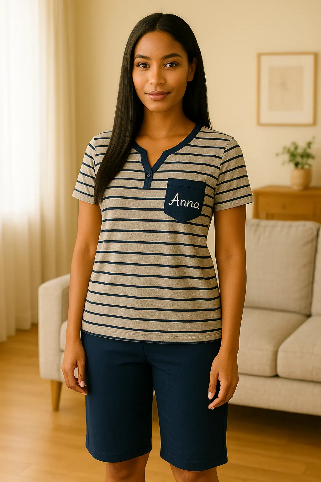 Pyjama femme ensemble bleu réconfort LB Pyjama