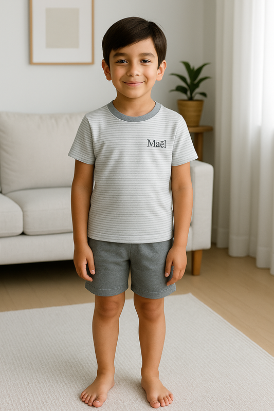 Pyjama garçon ensemble gris urbain LB Pyjama