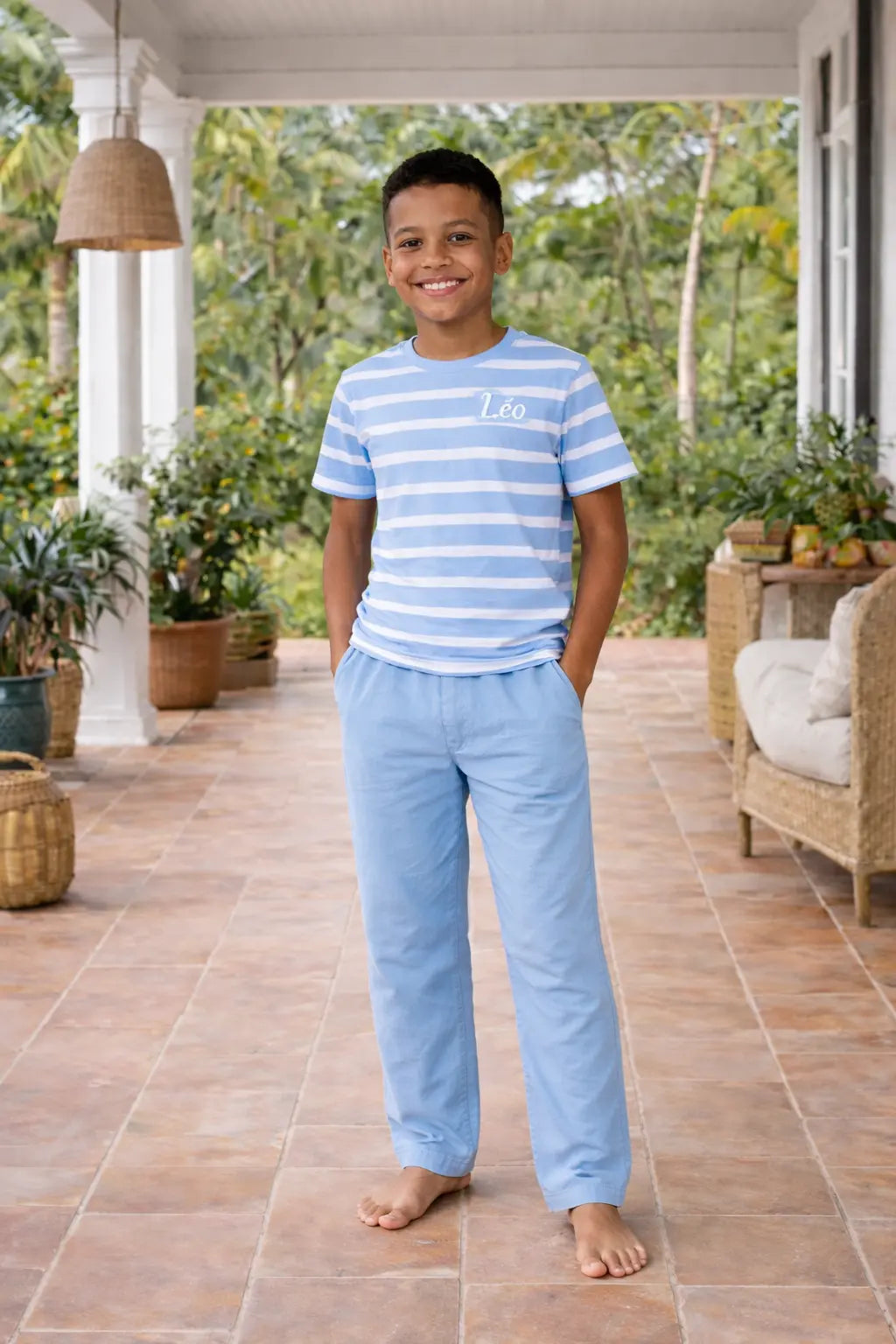 Pyjama garçon ensemble bleu sérénité LB Pyjama