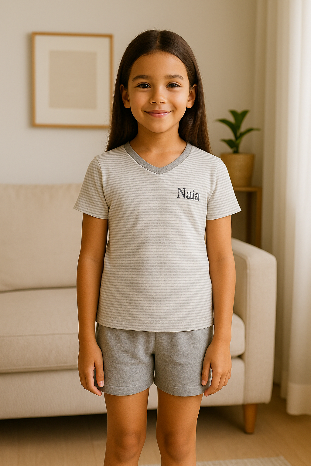 Pyjama fille ensemble gris urbain LB Pyjama