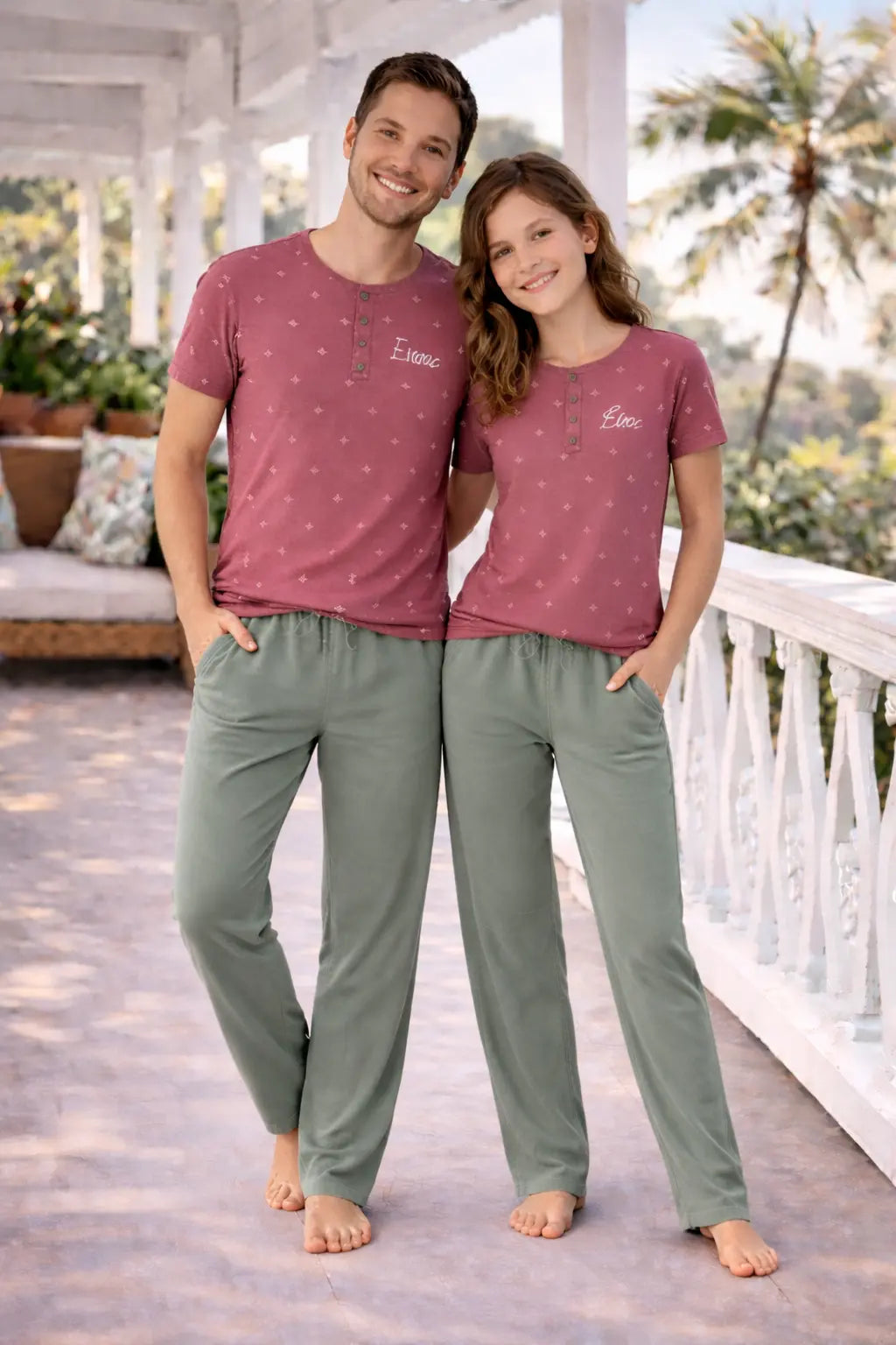 Pyjama couple - ensemble brise tropicale