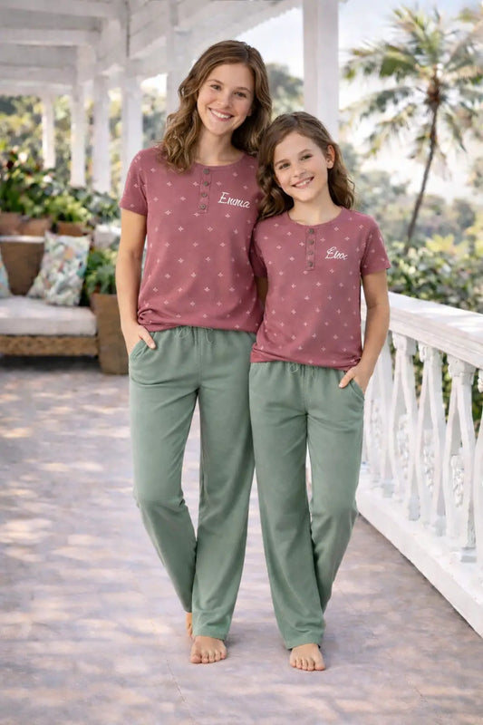 Pyjama Mère et fille - ensemble brise tropicale