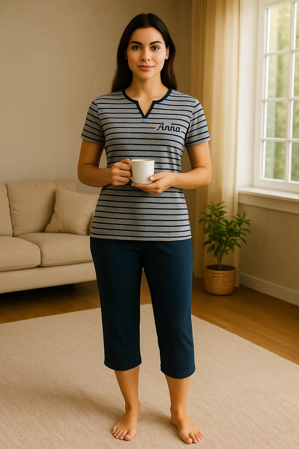 Pyjama femme ensemble bleu réconfort LB Pyjama