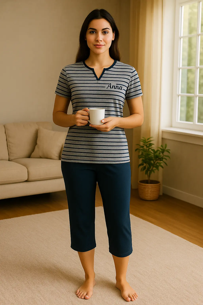 Pyjama femme ensemble bleu réconfort LB Pyjama