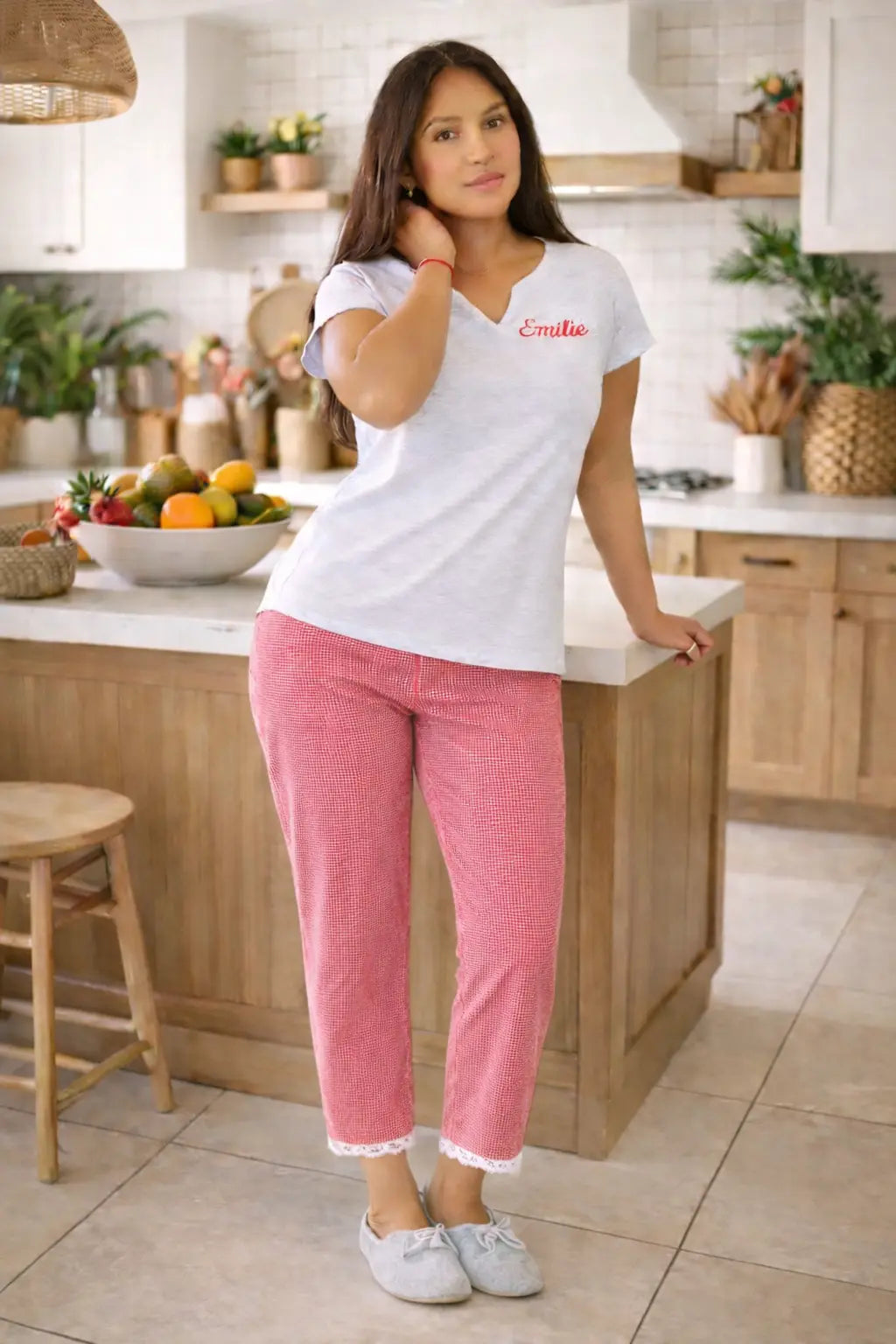 Pyjama femme - ensemble Rouge Tendresse LB Pyjama