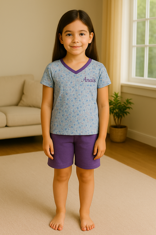 Pyjama fille ensemble fleuri du matin LB Pyjama