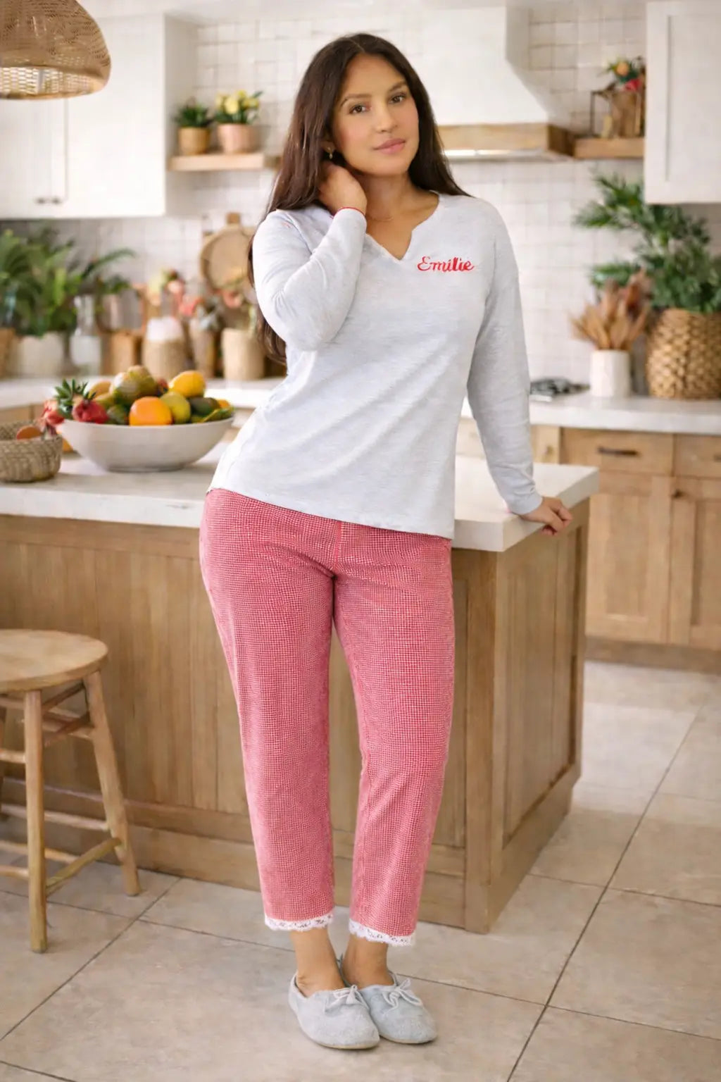 Pyjama femme - ensemble Rouge Tendresse LB Pyjama